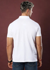 WHITE POLO T SHIRT.