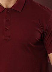 MAROON POLO T-SHIRT.