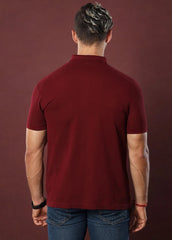 MAROON POLO T-SHIRT.