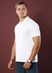 WHITE POLO T SHIRT.
