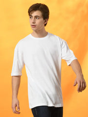 WHITE OVERSIZED DROP SHOULDER T-SHIRT FOR MEN.