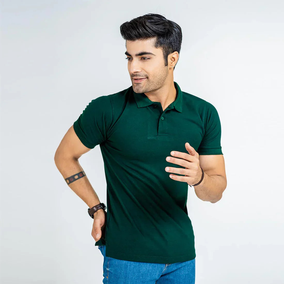 Classic Fit Jersey Colar - Basic T-Shirt - Maroon