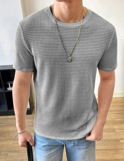 Waffle Knitted T-Shirt - Off White